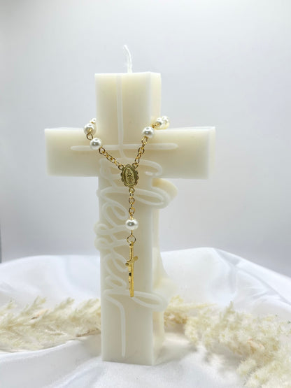 Bougie croix - Blessed