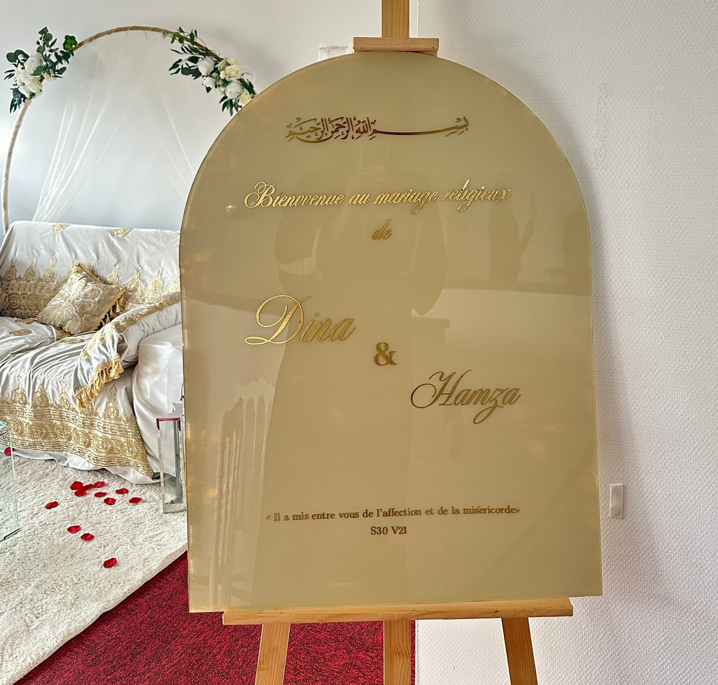 Panneau de mariage Golden