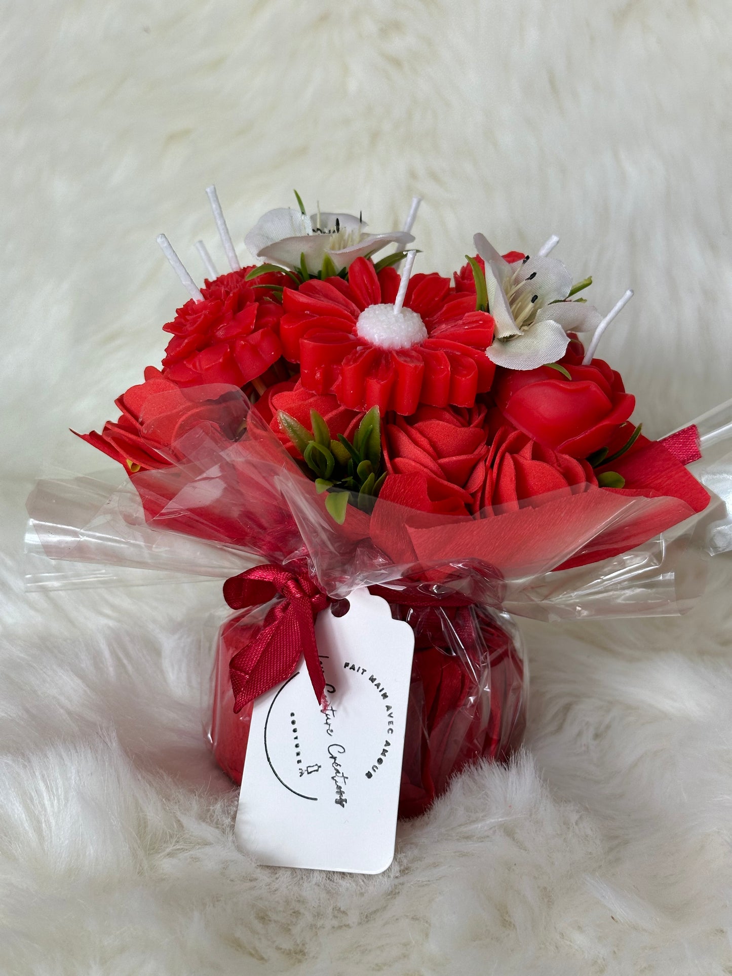 Bouquet de fleurs en bougies