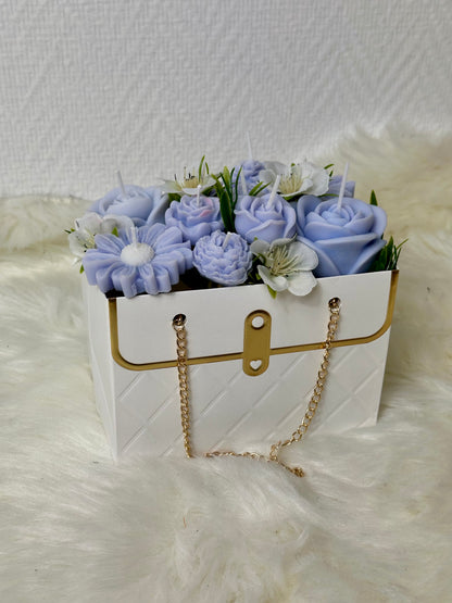 Bouquet de fleurs en bougies sac à main