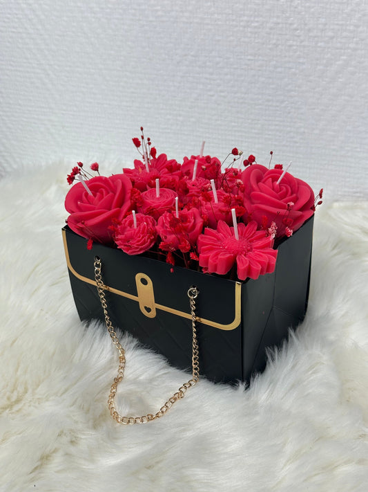 Bouquet de fleurs en bougies sac à main