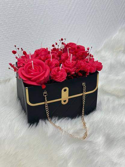 Bouquet de fleurs en bougies sac à main