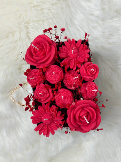 Bouquet de fleurs en bougies sac à main